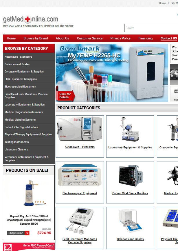 GetMedOnline.com - Custom Turbify Store Design with Advanced Search and Medical Supplies Features